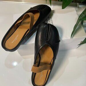 Maison Margiela Tabi Ballet Flats Black Size 38 US8 w/ Elastic Band Japan